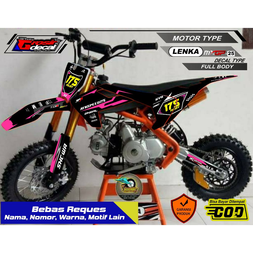 Sticker Stiker Mini Trail LENKA 110cc / CRZ 110cc / ZUUMAV 110cc / MINI MOTOR 110cc / TAO MOTOR 110c