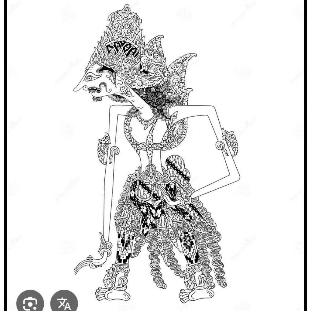 ukir batu alam custom motif wayang baladewa