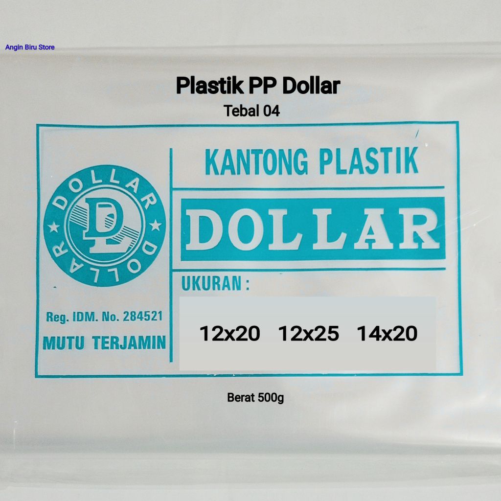 Kantong Plastik Dollar Tebal 04 12x20 12x25 14x20 500g /Plastik Snack