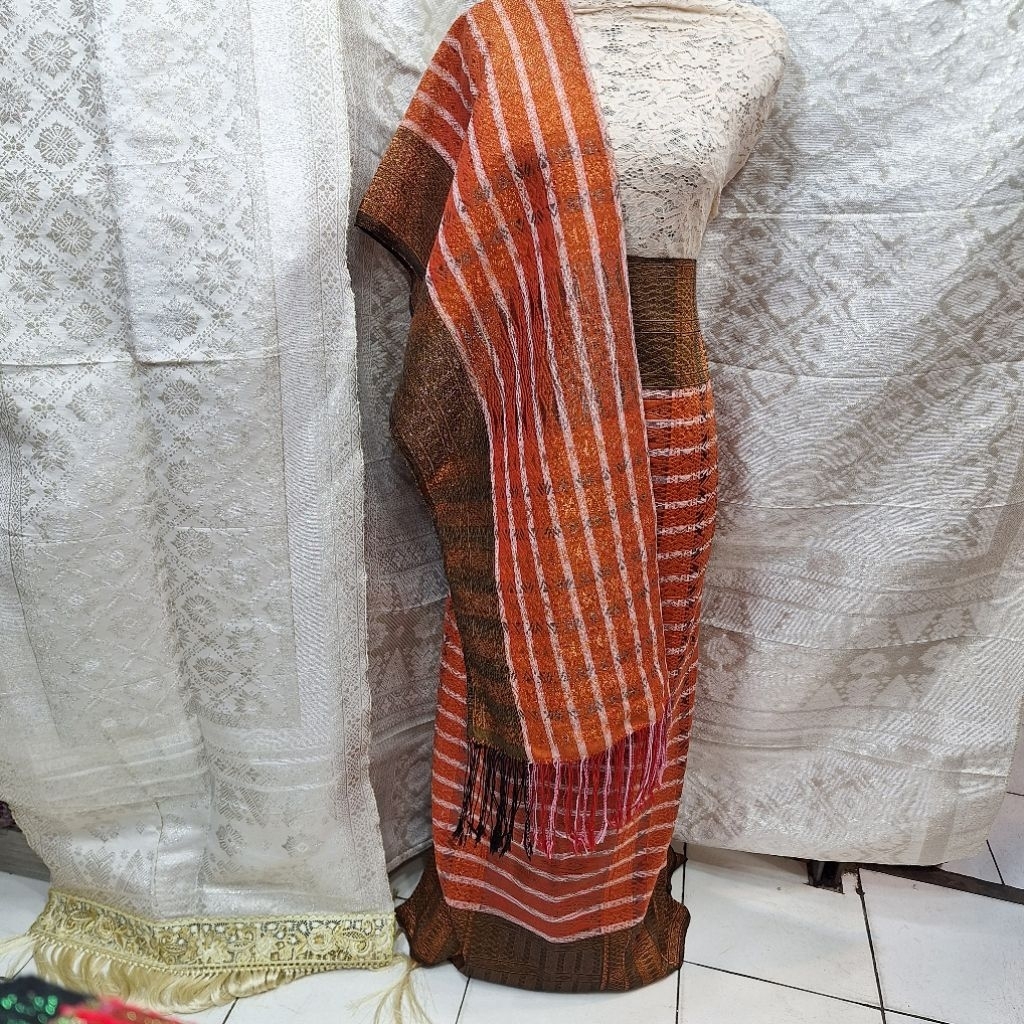 Set Songket + Selendang Tumtuman Tanpa Sambung Cantik Elegan