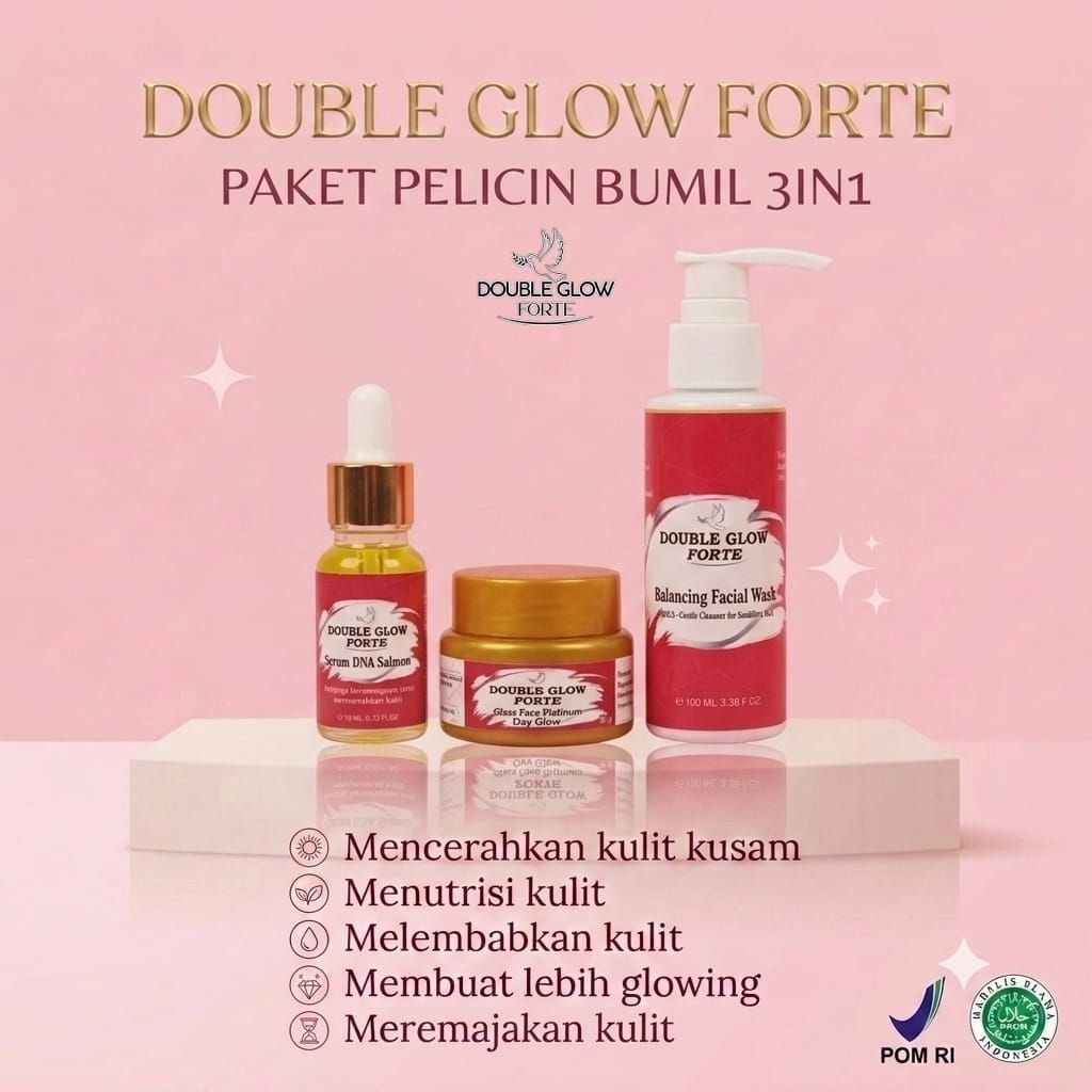 double glow forte original bpom paket bumil flek dan kusam