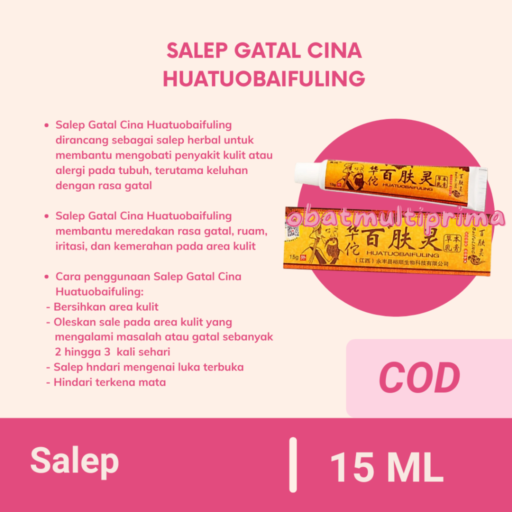 Salep Gatal Cina Huatuobaifuling Makassar - Salep Gatal Kurap Eksim Gigitan Serangga