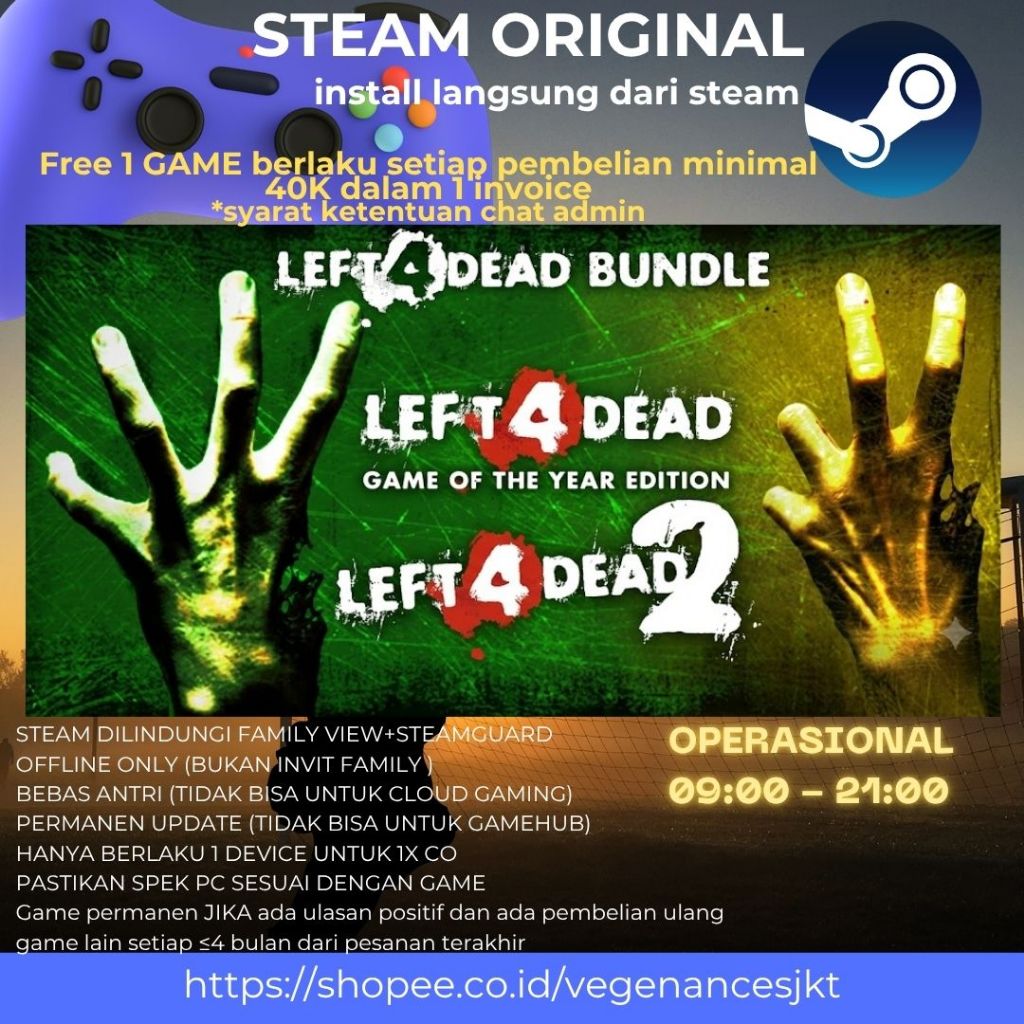 Left 4 Dead + Left 4 Dead 2 PC Game Original + Latest Update