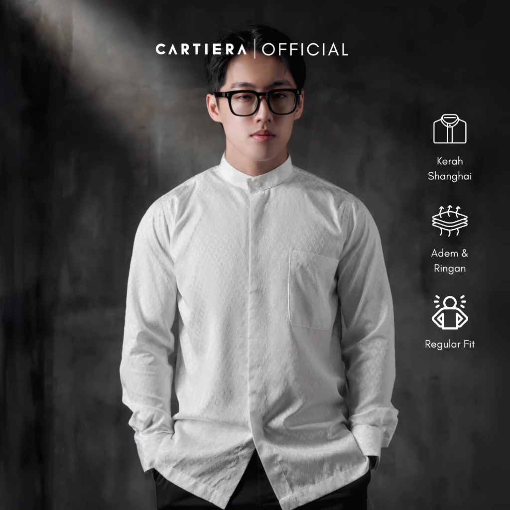 Cartiera Omar Baju Koko Pria Kemeja Lengan Panjang Baju Muslim Premium Regular Fit