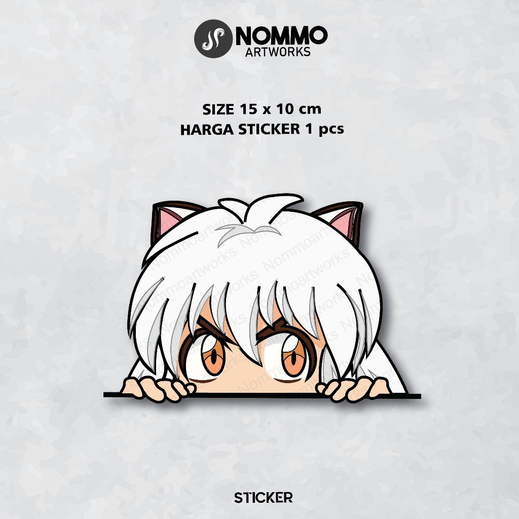 Sticker Nommo Artworks Chibi Inuyasha Mobil Motor Laptop Dinding