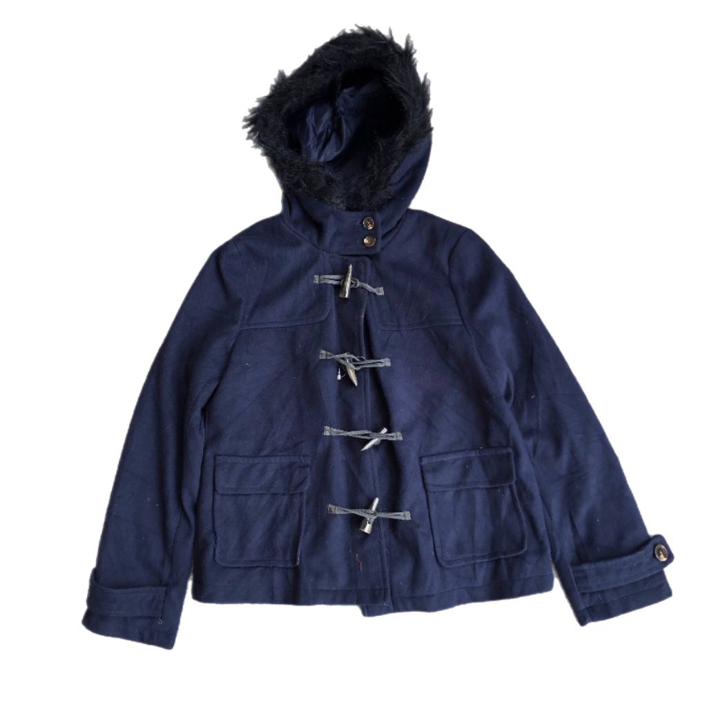 Y2K JOKY GAL DUFFLE RACCOON JACKET GRUNGE


