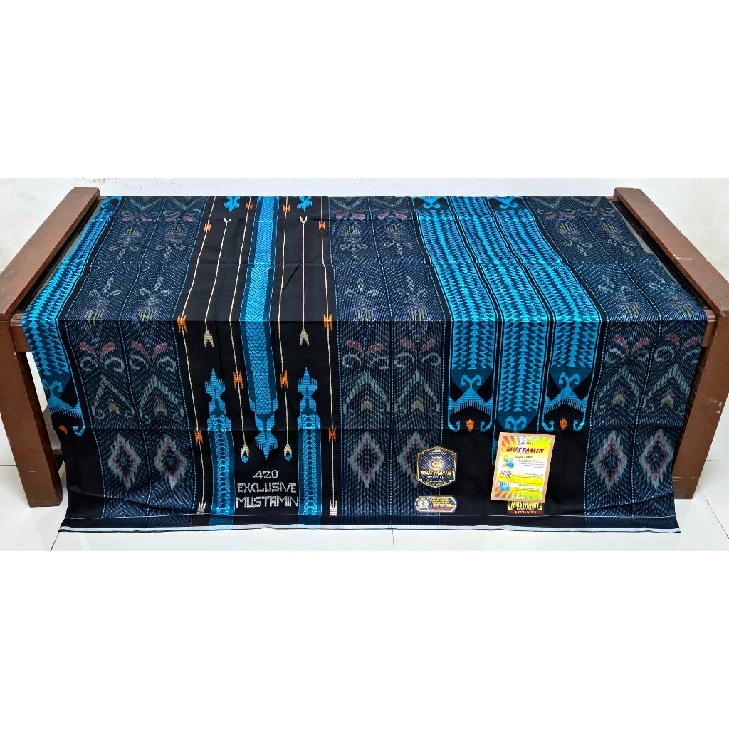 Sarung Tenun Sutra Tradisional ATBM Exclusive Mustamin 420 Full Sutra Spesial Motif MPM
