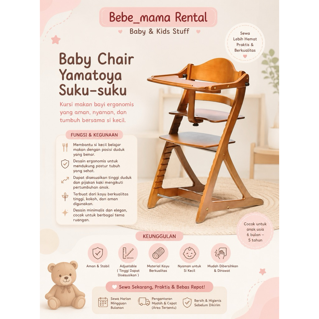 Sewa Yamatoya Suku Suku Baby Chair