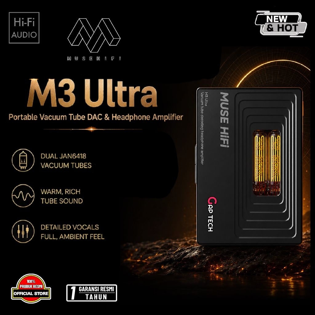 Muse HiFi M3 / M-3 / M 3 Ultra ES9028Q2M Vacuum Tube Portable DAC & Headphone AMP / DAC Amp Original