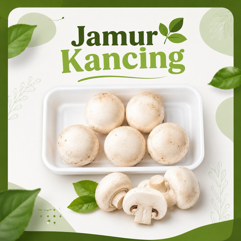 Jamur Kancing Segar 1 Pack Halal | Jual Jamur Kancing Fresh Sidoarjo Surabaya