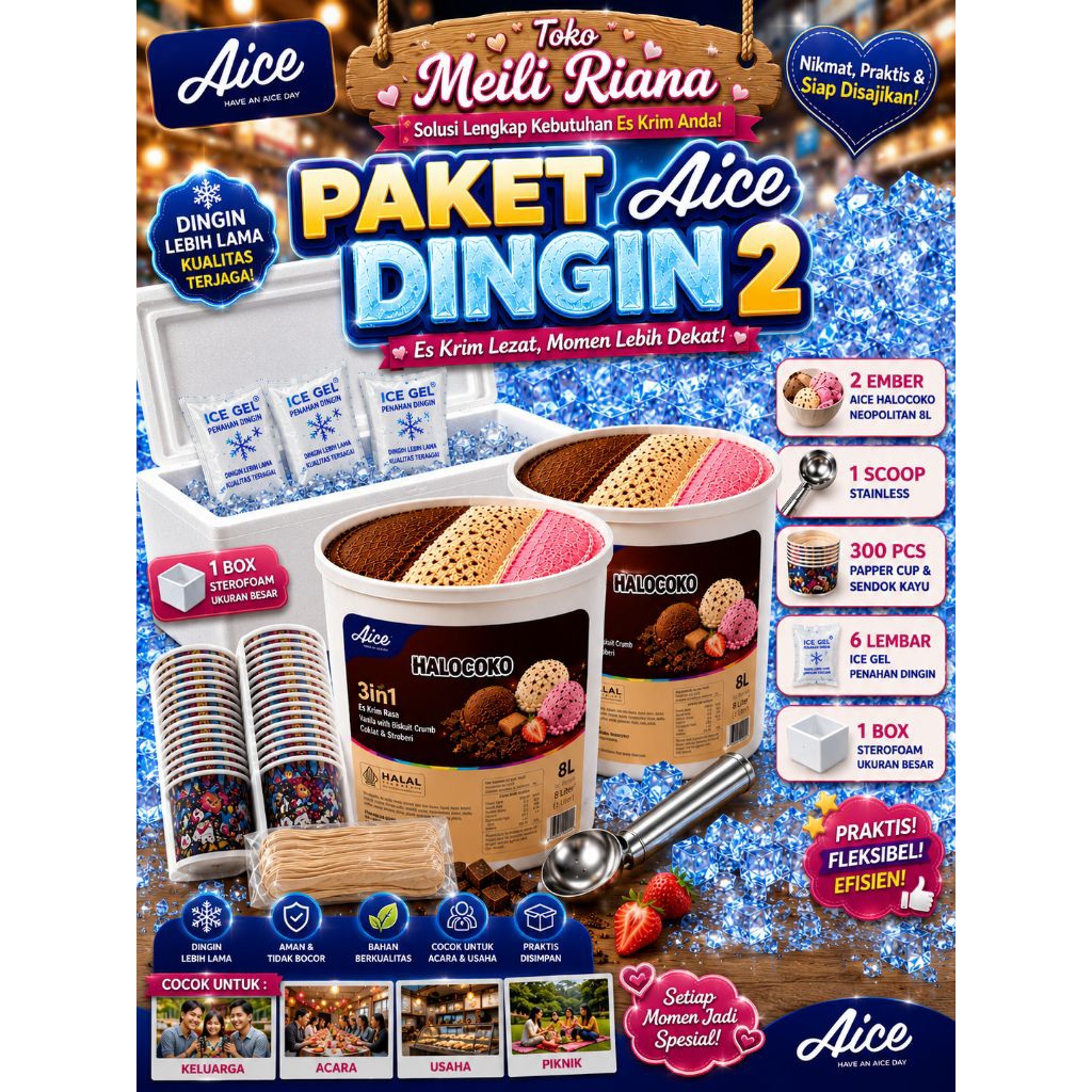 paket ice cream hajatan / paket eskrim sunatan /paket acara / ice cream 8 liter / eskrim aice murah 