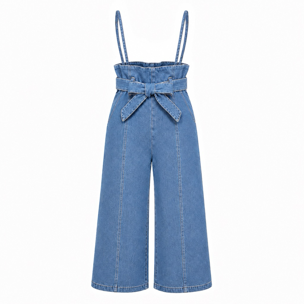 Anella Jumpsuit - Jumpsuit Denim Wanita/Jumpsuit Light Denim Wanita/Jumpsuit Pita Wanita 3/4