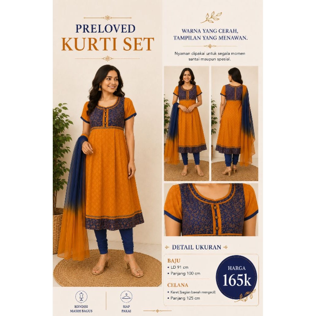 PRELOVED KURTI SET WANITA - BAJU INDIA WANITA SET
