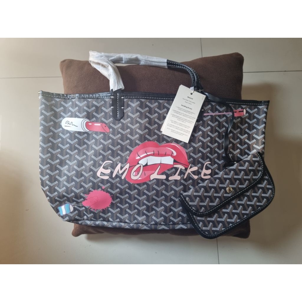 Tas Tote Bag Emo Hitam