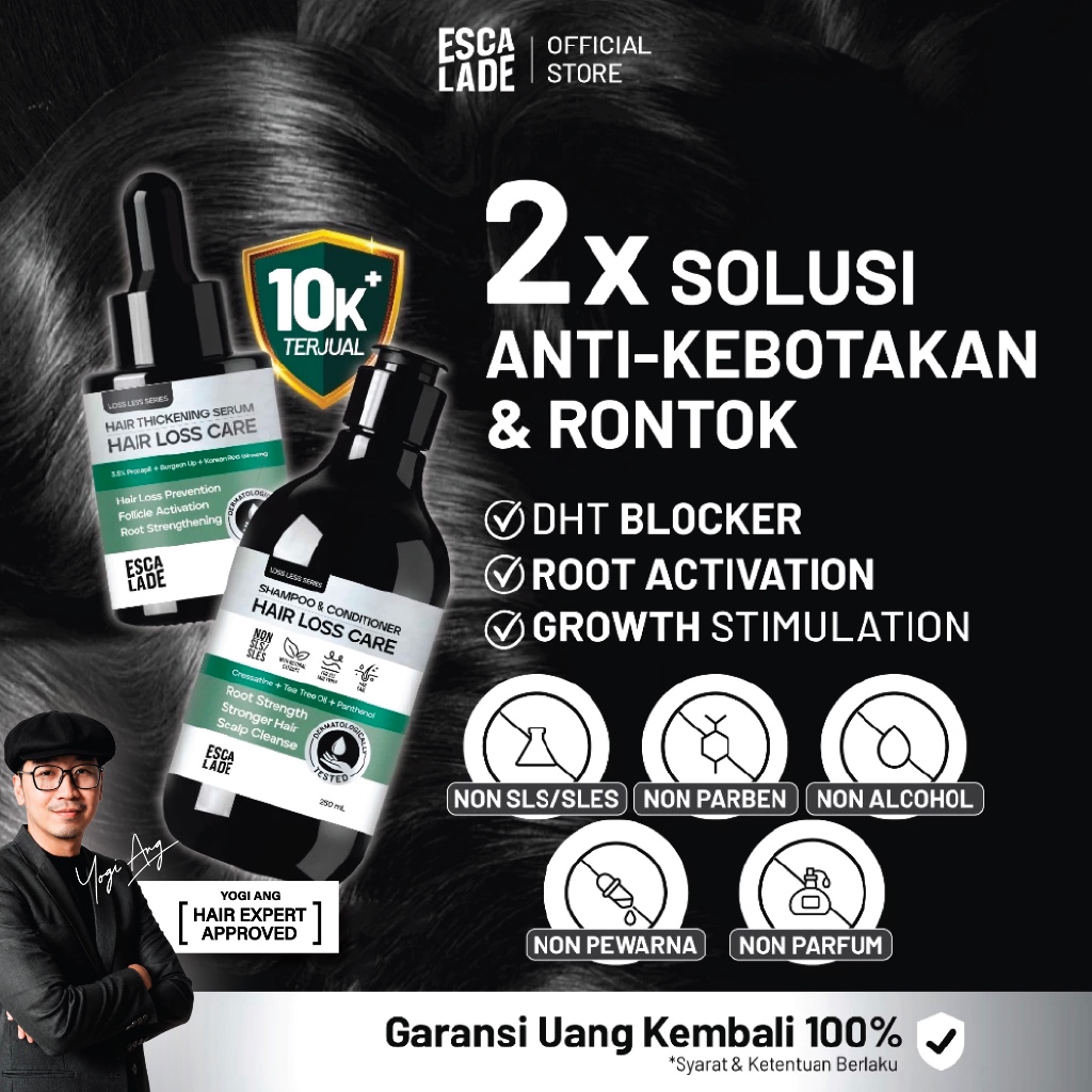 [Bundling Series] Escalade Loss Less Hair Thickening Serum 30ml - Hair Growth Serum - Serum Penumbuh