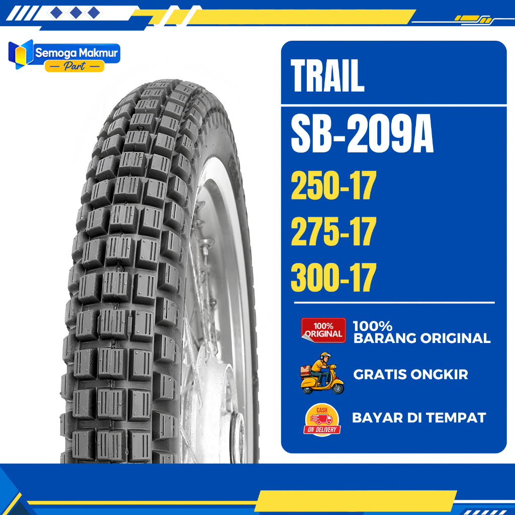 Ban Luar Swallow Trail S-209 Ring 17 Ukuran 250-17 275-17 300-17 Ban Tahu Trail Tubetype Original