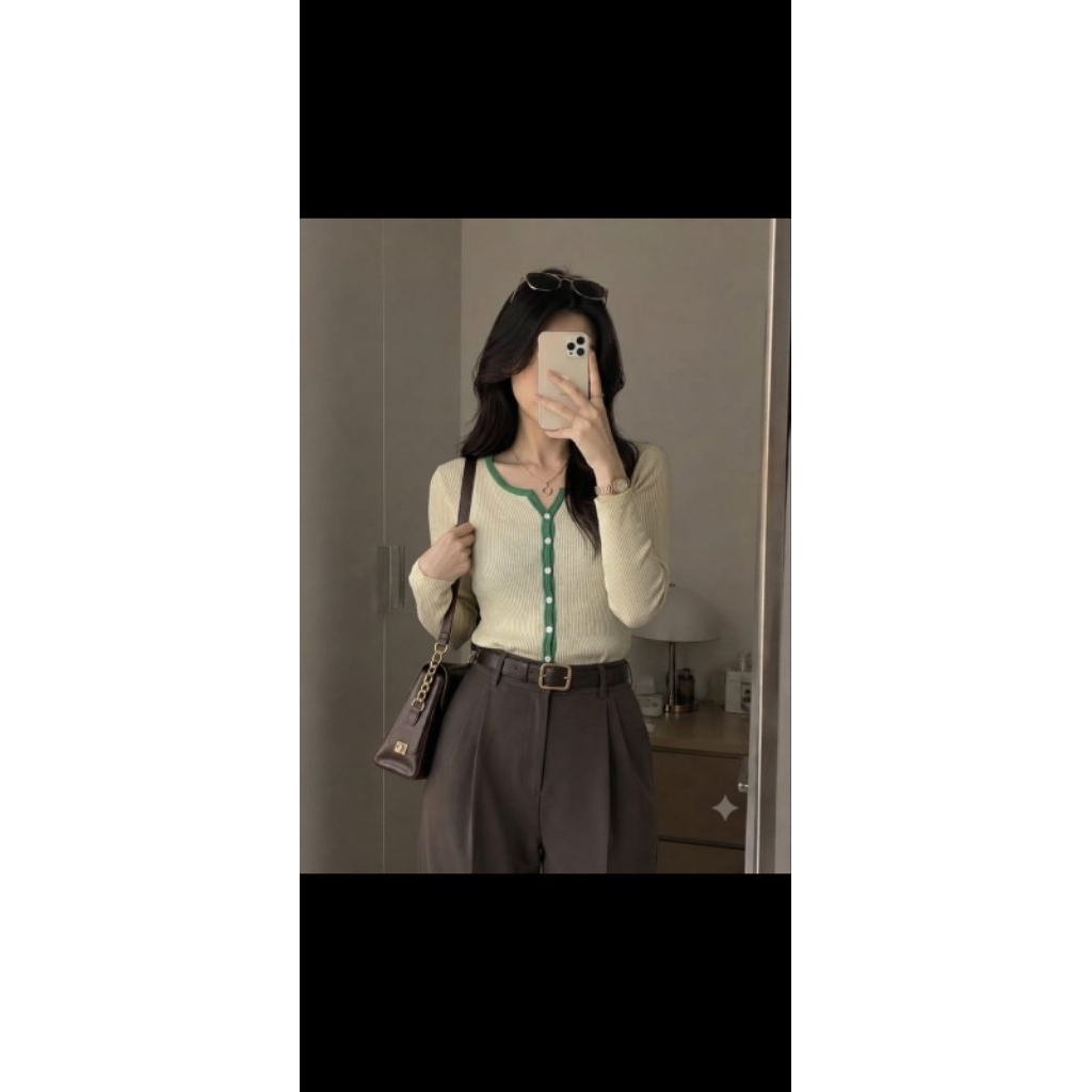 cardigan rajut avocado