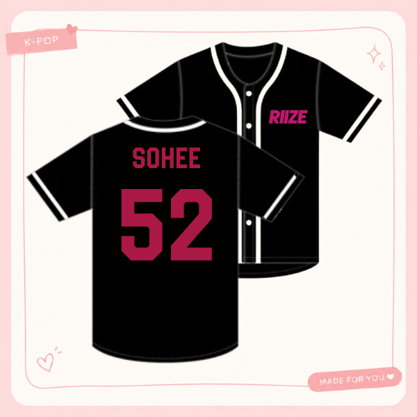 Baju jersey baseball kpop riize korea atasan olahraga softball kerah v bisbol