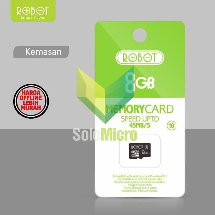 ROBOT Micro SD OTG Storage TF 8GB Memory Card Kartu Memori HP Class 10 - RT8G