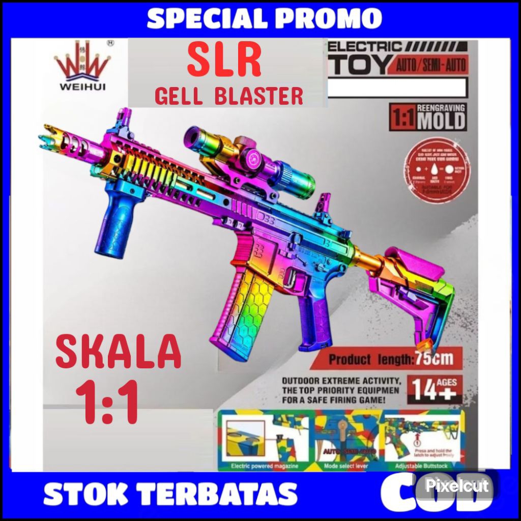 WEIHUI Mainan Anak Water Gel Blaster SLR Tembakan Mainan Water Jelly MAINAN PISTOL PISTOLAN TEMBAK T