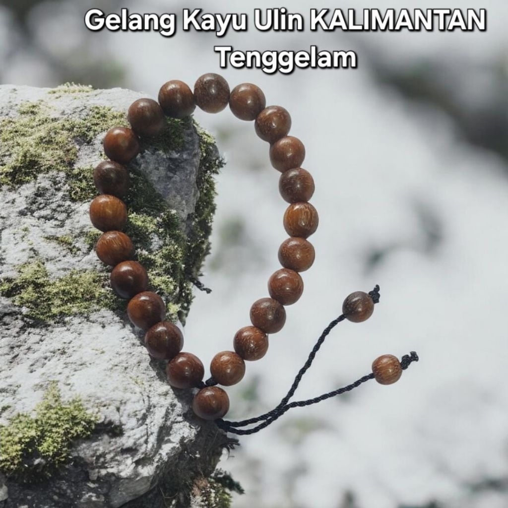 Gelang Kayu Ulin Kalimantan 8mm Tenggelam  - Gelang Asli Kayu Ulin Kalimantan