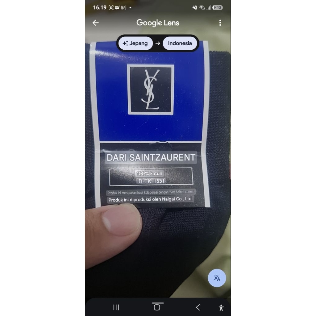 kaos kaki wanita yves saint laurent ori from japan