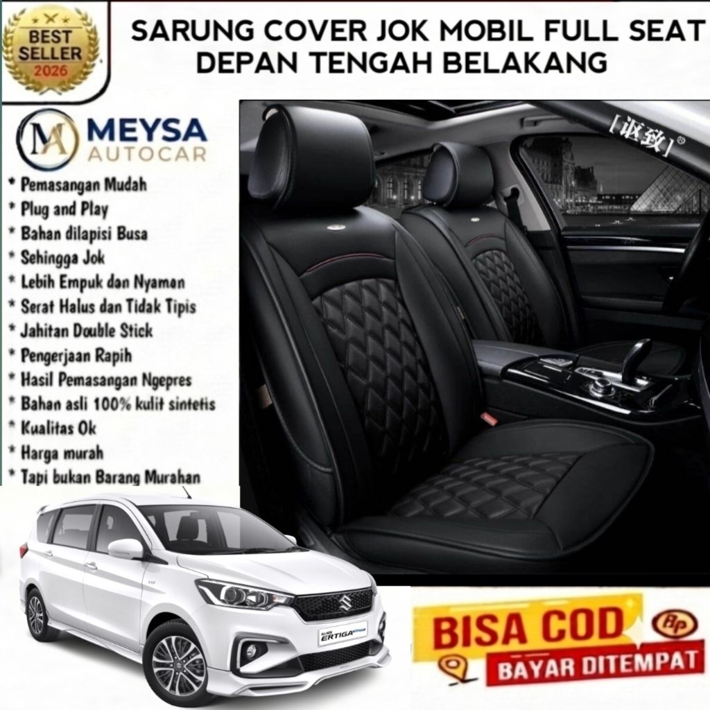 sarung jok mobil ertiga 2014 tipe GL GX full set 3 baris jok