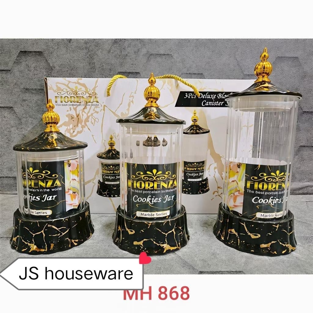 (NWE PRODUK) TOPLES KACA MARBLE SET 3PCS FIORENZA 868