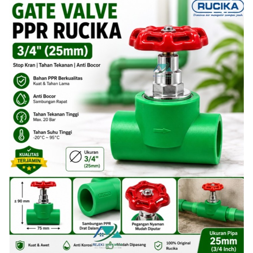Gate Valve PPR Rucika 34 (25mm)|Gate Valve PPR Rucika 34 (25mm)