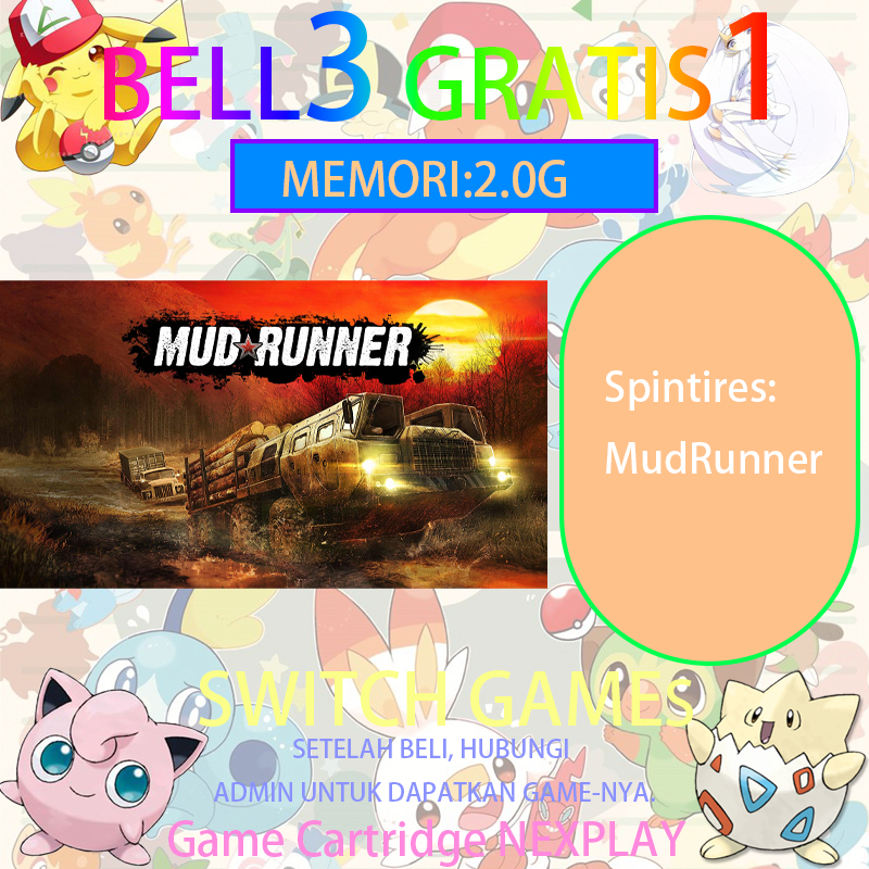 Spintires: MudRunner Nintendo Switch Beli 3 Gratis 1 Kaset virtual