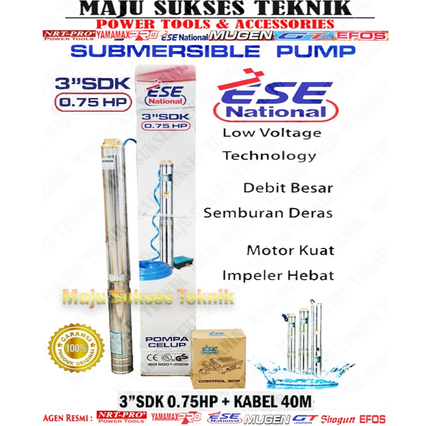 Pompa Air Celup Satelit / Pompa Satelit 3 Inch 0.75Hp / 0.75 Hp Pompa Sible Submersible Pump 3Dim + 