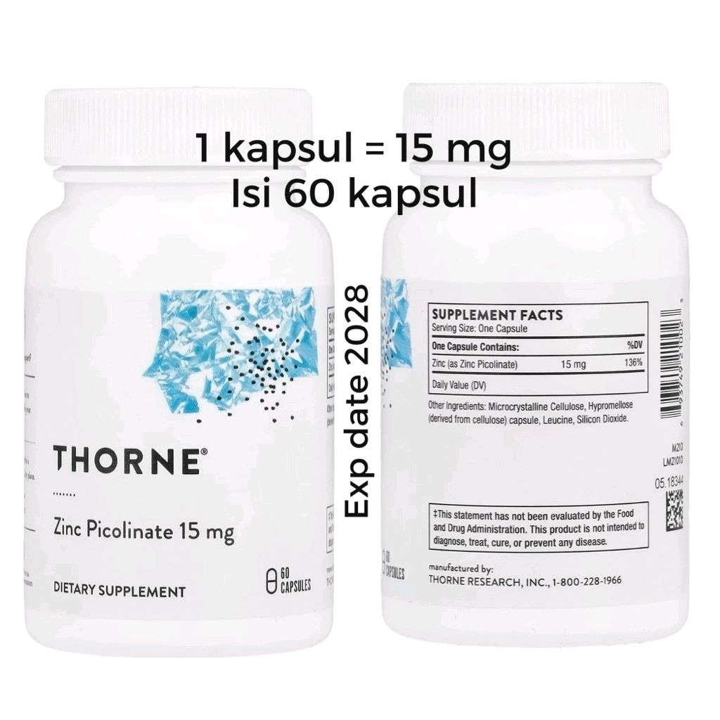 Zinc Picolinate Thorne Zinc Picolinate 15 mg