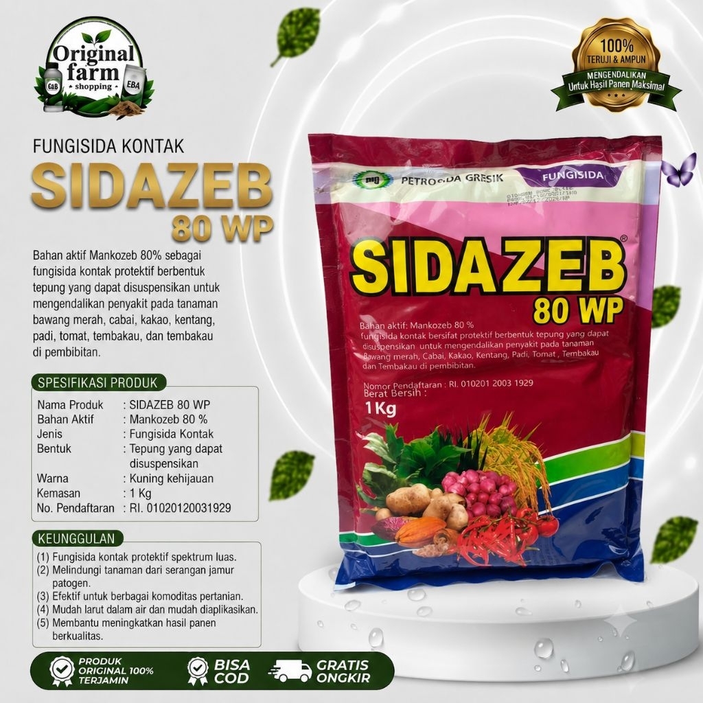Fungisida SIDAZEB 80WP (1 KG) - Mankozeb 80%