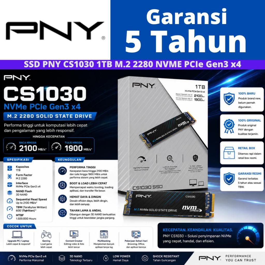SSD PNY CS1030 1TB M.2 2280 NVMe PCIe Gen3 x4