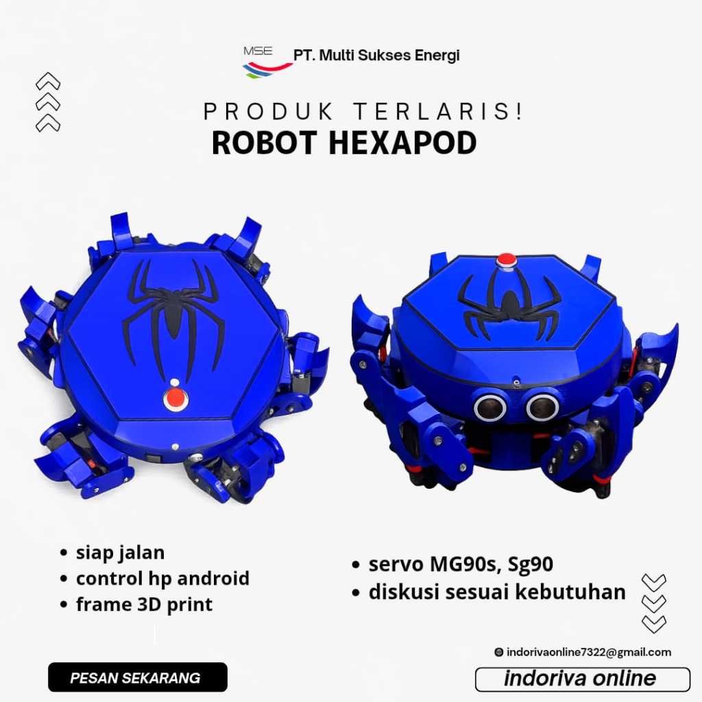 Hexapod Spider Robot Frame Servo MG90s, SG 90 3 x 6 Dof Arduino