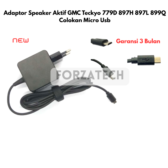 Replacement Adaptor Casan Charger Speaker Aktif GMC Teckyo 779D 897H 897L 899Q Colokan Micro Usb New