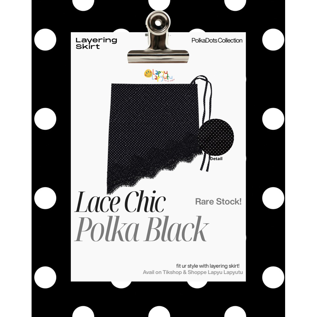 Lace Polkadot Monochrome Layering Skirt | Rok Variasi | Layering Outfit | Lapyulapyutu