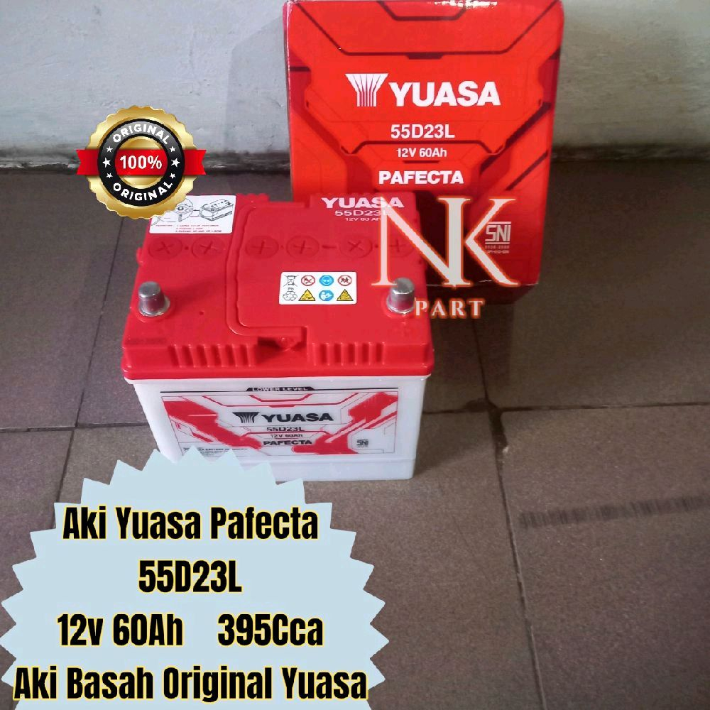 Aki Mobil Yuasa 55D23L Pafecta 12v 60Ah Accu Basah Original Yuasa