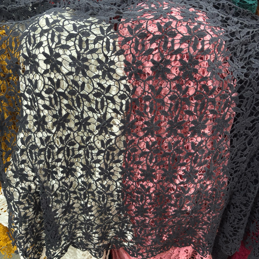 Bahan Brokat Prada Premium ~ Kain Brokat Prada Lace ~ Kain Bahan Meteran Brokat Prada (harga 0,5 met
