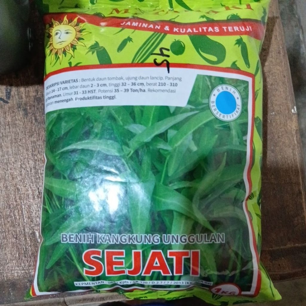 1kg Benih Kangkung SEJATI Daun Lebar, Tidak Mudah Merambat