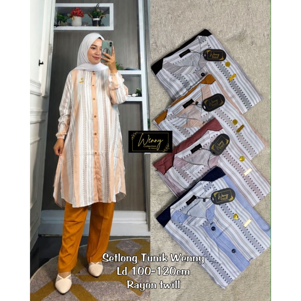 SETELAN LONG TUNIK/SETLONG RAYON TWILL WENNY