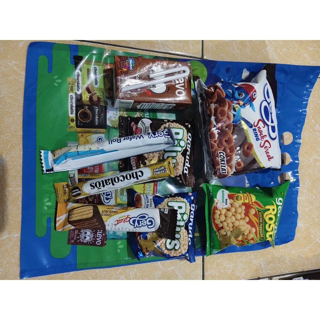 COD READY SIAP KIRIM INSTAN PAKET GARUDA GERRY PROMO ISI 10 PAKET SNACK