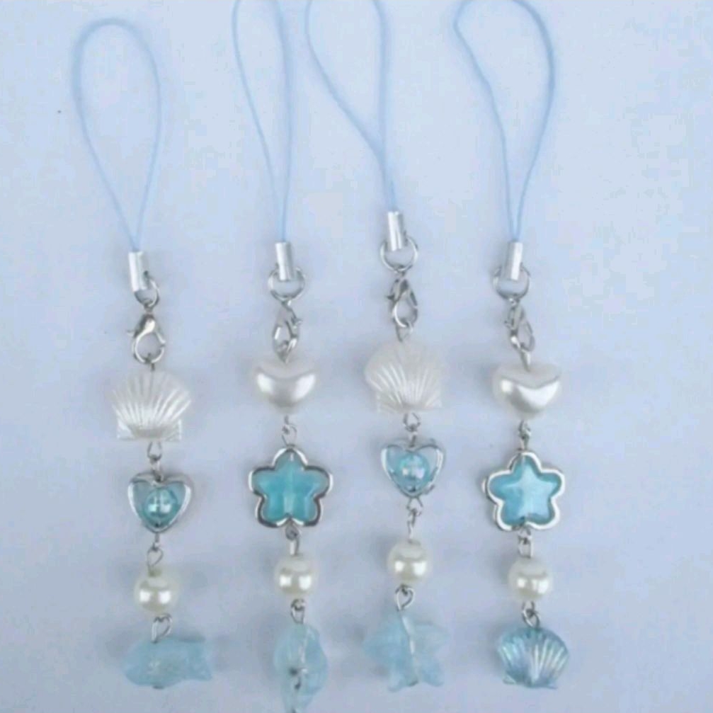 phone strap charm ocean tema laut|ikan kerang keong bintang laut