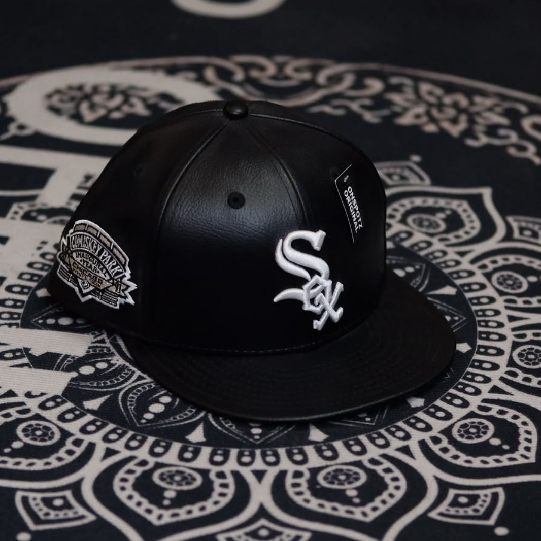 NEW ERA 59FIFTY COMISKEY PARK CHICAGO WHITE SOX LEATHER BLACK