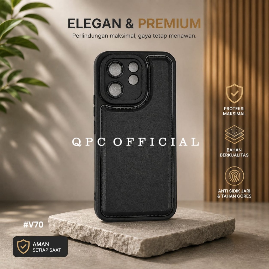 Vivo V70 Vivo V70 FE Case Leather Pro Kamera Black Vivo V70 Vivo V70 FE