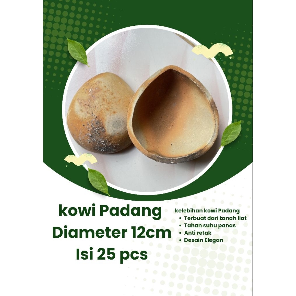 kowi Padang,[diameter 12 cm]-[isi 25pcs]-anti retak dan desain elegan,tahan suhu panas.alat lebur em