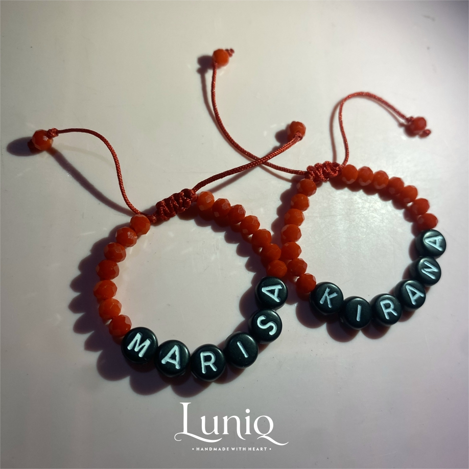 Gelang Tangan Bayi Kristal Tali Serut Custom Nama