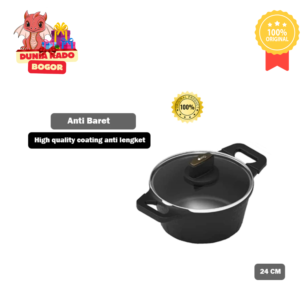STEIN Black Diamond Noir Casserole | Wajan + Tutup