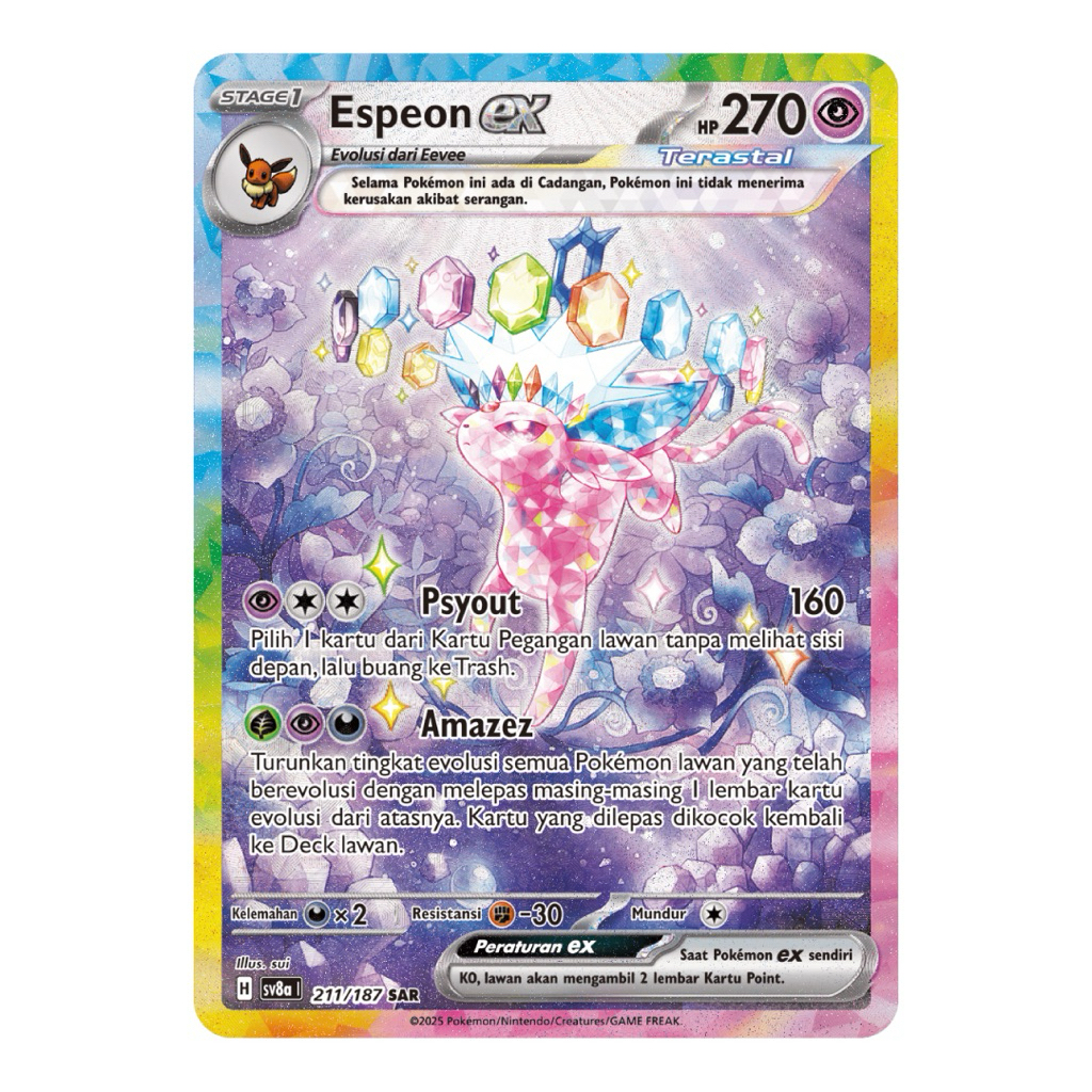 (Ready) Espeon ex SAR Indonesia - Pokemon TCG Festival Terastal ID
