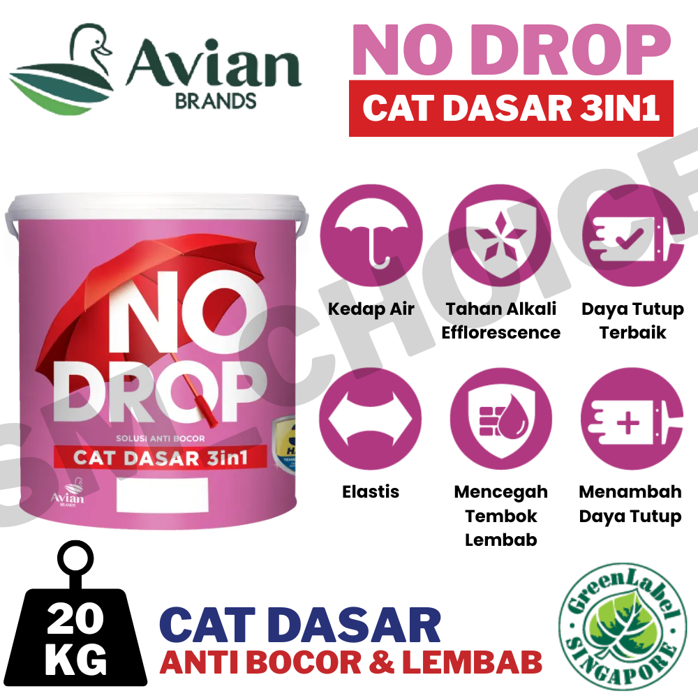 AVIAN NO DROP CAT DASAR ANTI BOCOR & LEMBAB 20KG CAT DASAR NO DROP ANTI BOCOR 20KG
